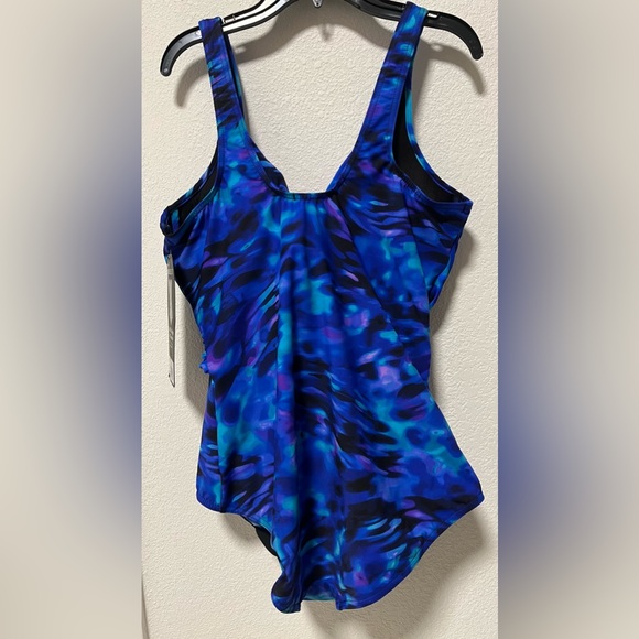 Miracle Suit Revele Blue- One Piece Swimsuit- padded Straps & Draped Silhouette - Picture 11 of 14